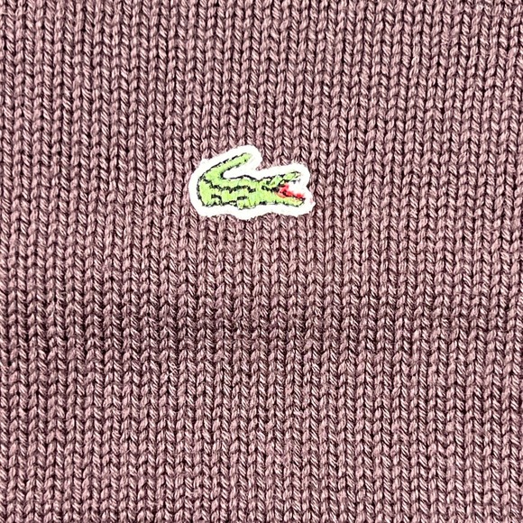 Lacoste Brown Cotton Croc Logo Long Sleeve Sweater Women Size L(US) / 10(EU) NWT - Picture 4 of 9